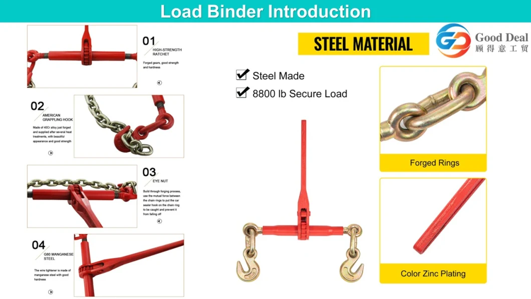 Rigging Hardware G70 Standard Rigging Hardware Us Type Drop Forged Chain Ratchet Load Binder